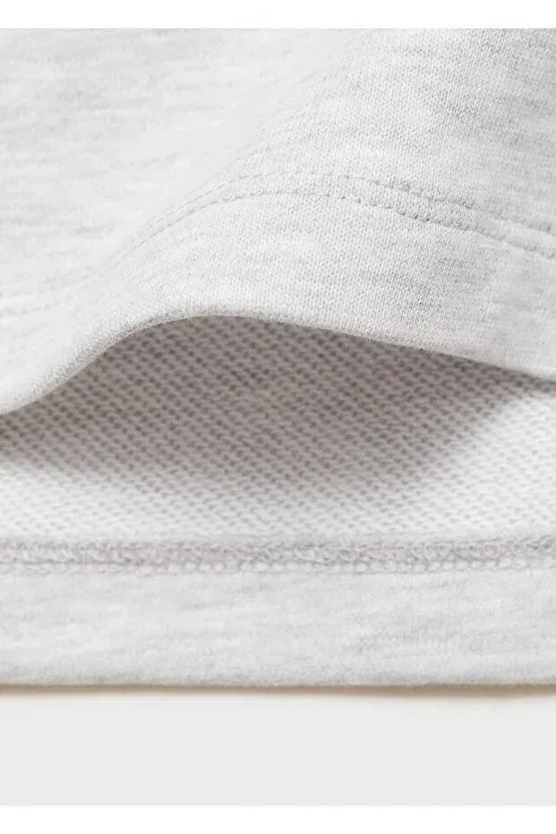 Детское худи для девочек с принтом Mango Woman, Light Gray — фото 4
