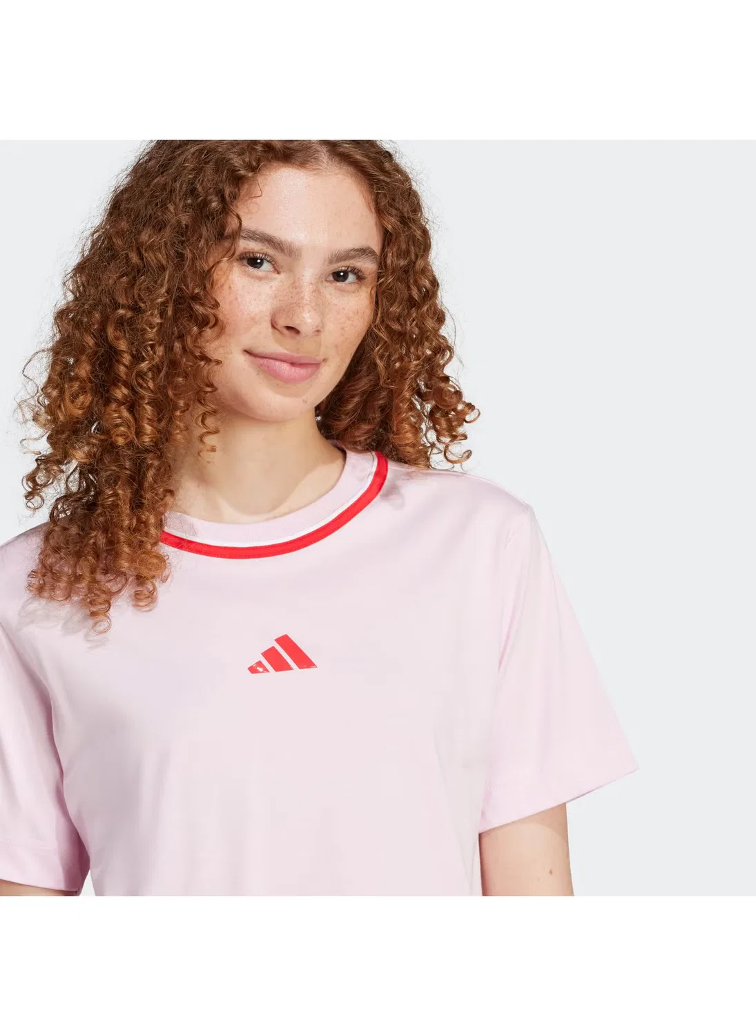 Футболка с принтом Essential color pop Adidas, розовый — фото 3
