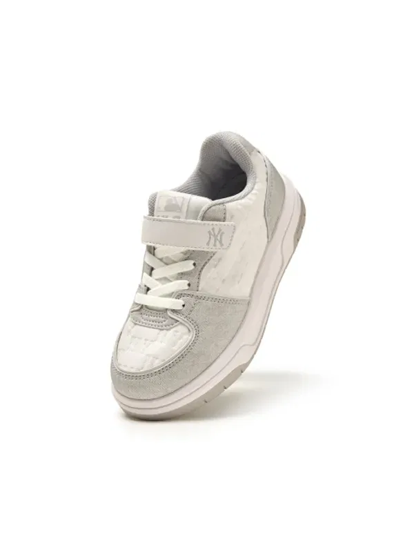 Кроссовки с монограммой, chunky liner emboss denim, Mlb Kids, светло-серый — фото 4