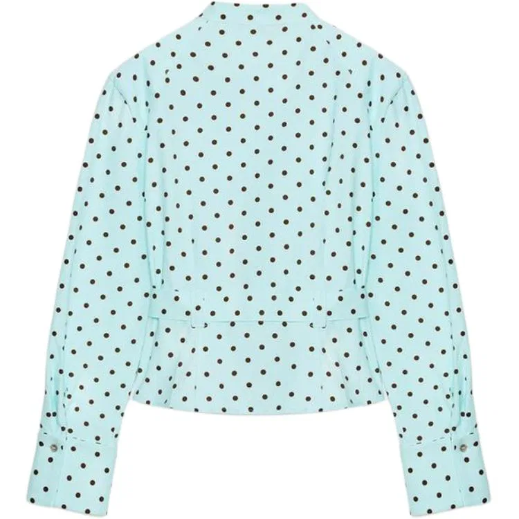 Женская рубашка с круглым вырезом Turquoise ZARA, Blue Green — фото 3