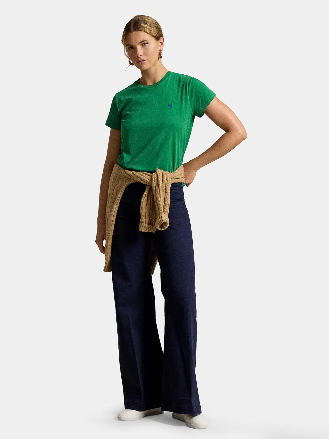Женская футболка классического кроя Polo Ralph Lauren, темно-зеленый — фото 2