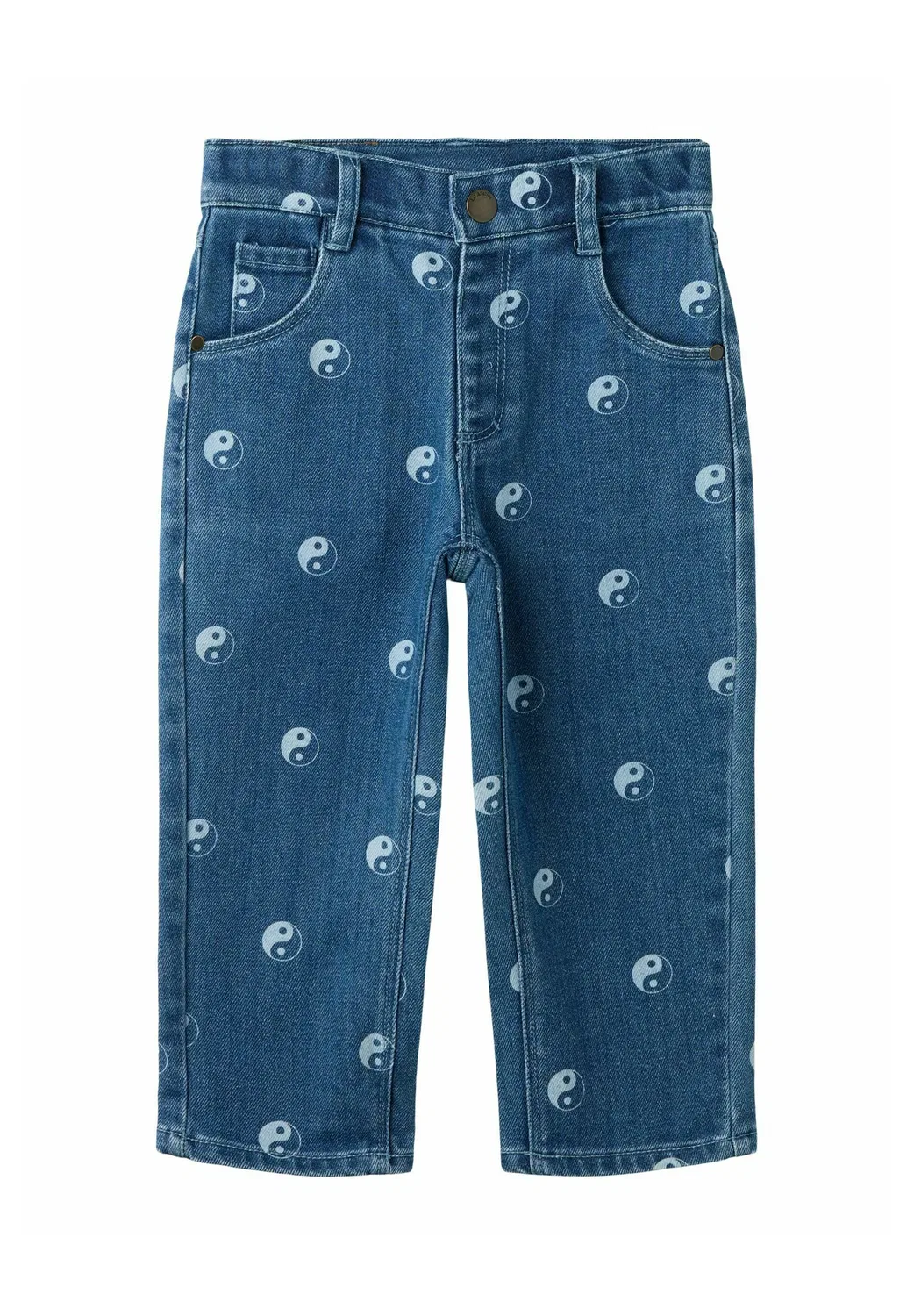 Свободные джинсы с принтом - джинсы свободного кроя Lil' Atelier, Dark Blue Denim
