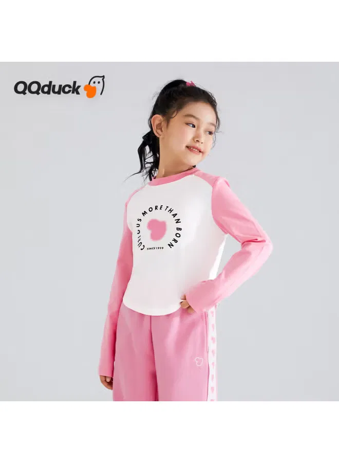 Футболка с длинным рукавом с цветными блоками Qq Duck, розовый