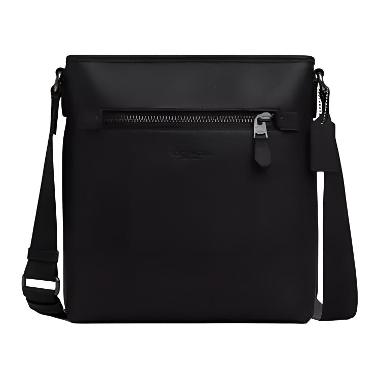 

COACH Изящная кожаная сумка через плечо из гладкой телячьей кожи среднего размера мужская черная