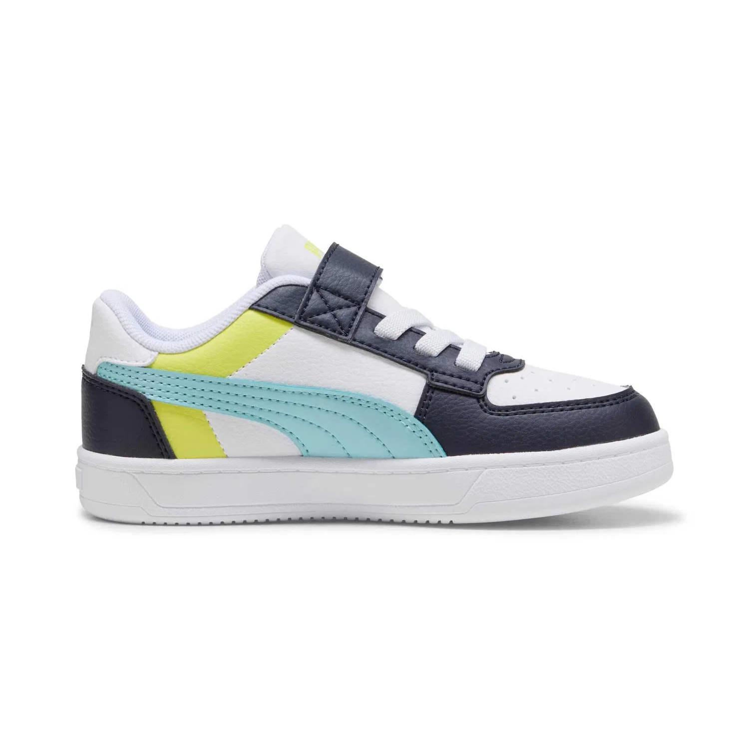 Детские кроссовки для мальчиков с принтом Caven Velcro Pre-school PUMA, 2 0 Block White Safe Lake New Navy — фото 3
