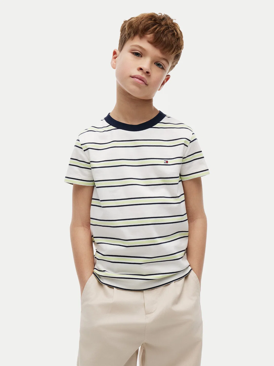Футболка стандартного кроя для мальчика Essential Tommy Hilfiger, кремовый