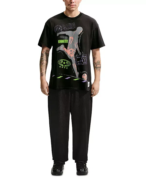Мужская футболка с принтом Sportswear Soccer Graphic Tee Nike, черный — фото 2
