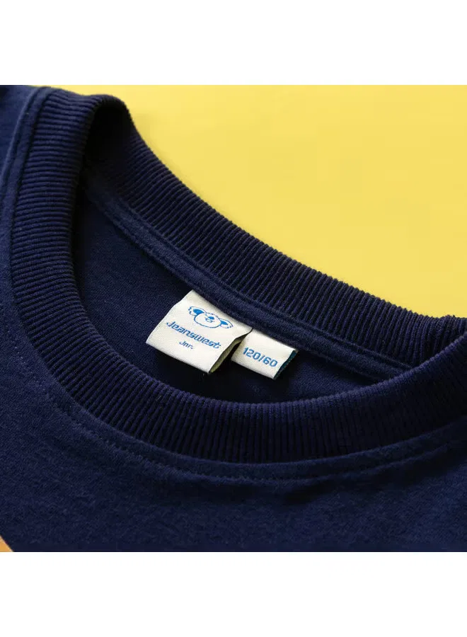 Футболка с коротким рукавом с принтом животного для мальчиков Jeanswest, королевский синий — фото 4
