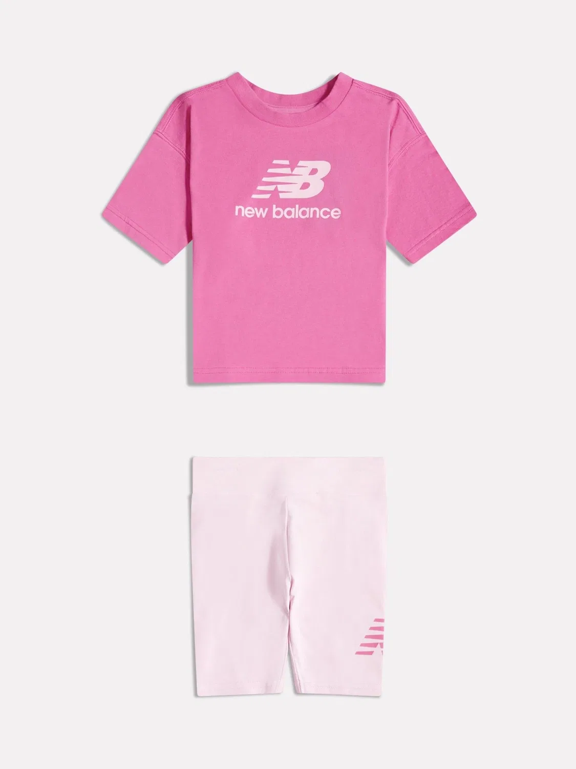 Спортивный комплект из футболки и шорт, с логотипом New Balance, розовый