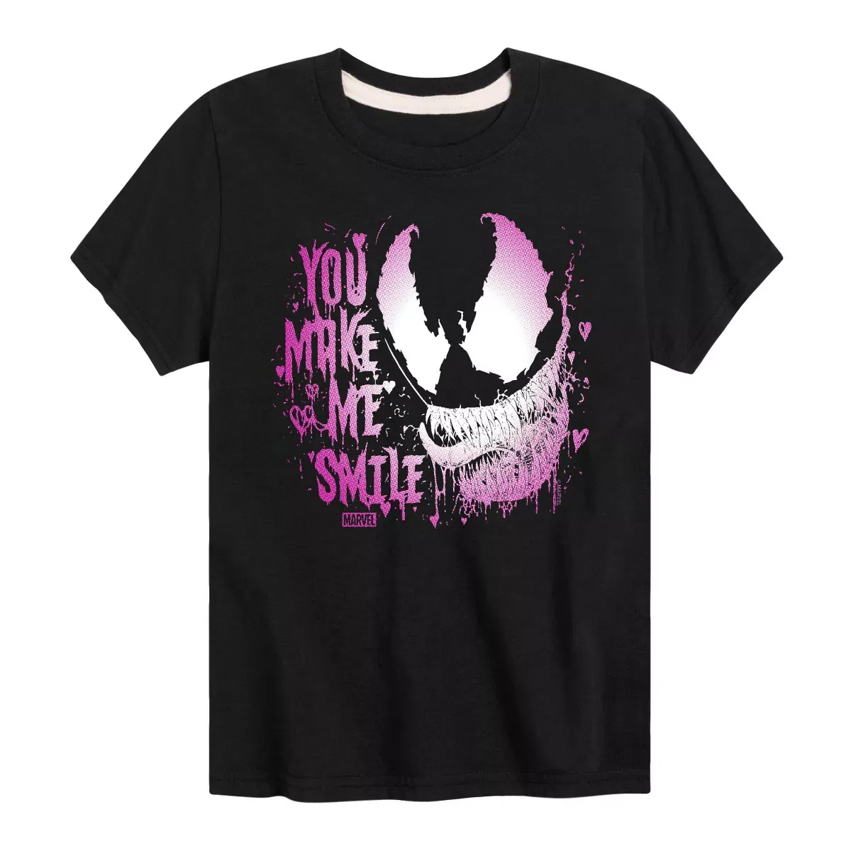 Детская футболка с принтом Marvel Venom Valentine You Make Me Smile, Цвет Black