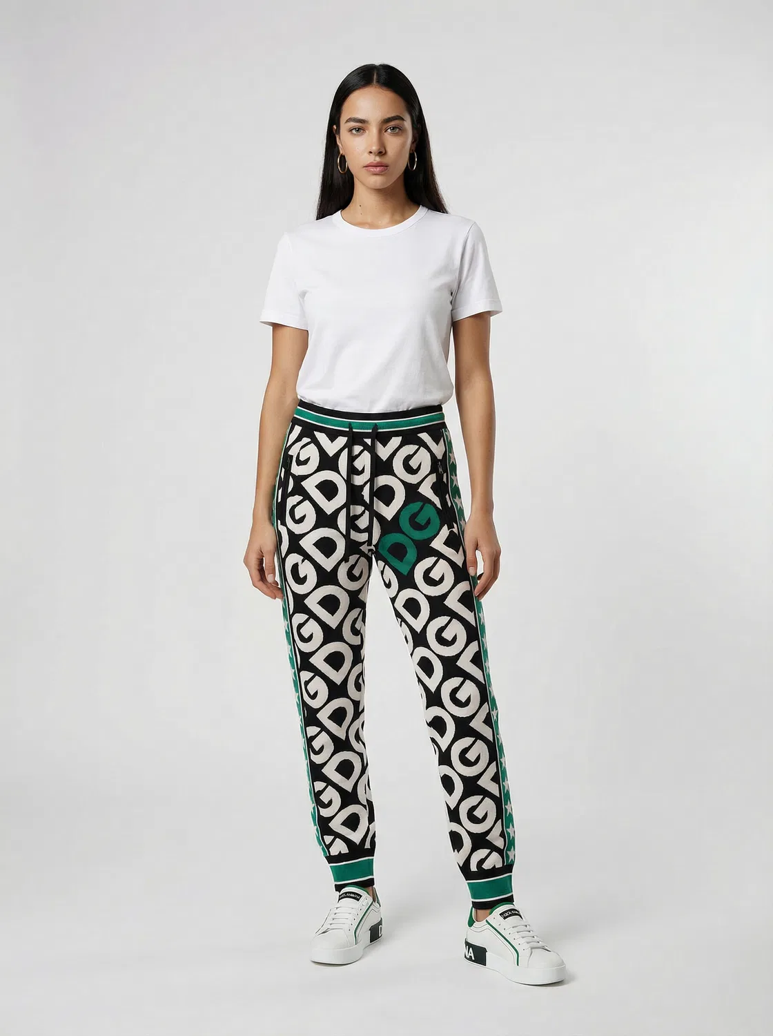 Женские спортивные брюки с ярким принтом Multicolor Polyamide Joggers Dolce & Gabbana, Multicolor