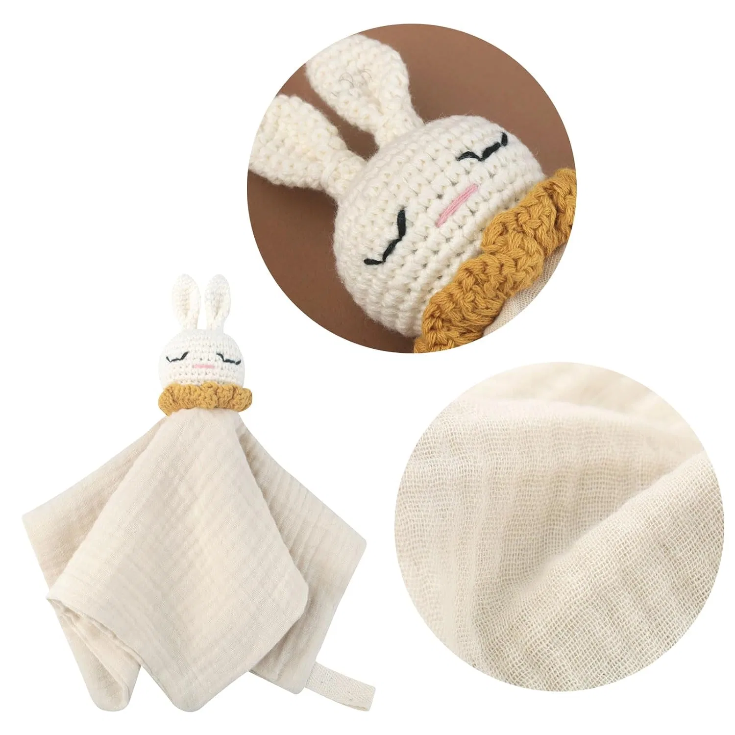 Успокаивающее полотенце-игрушка Rabbit, Tmboryuu, хлопок, 23 см, C2 — фото 2
