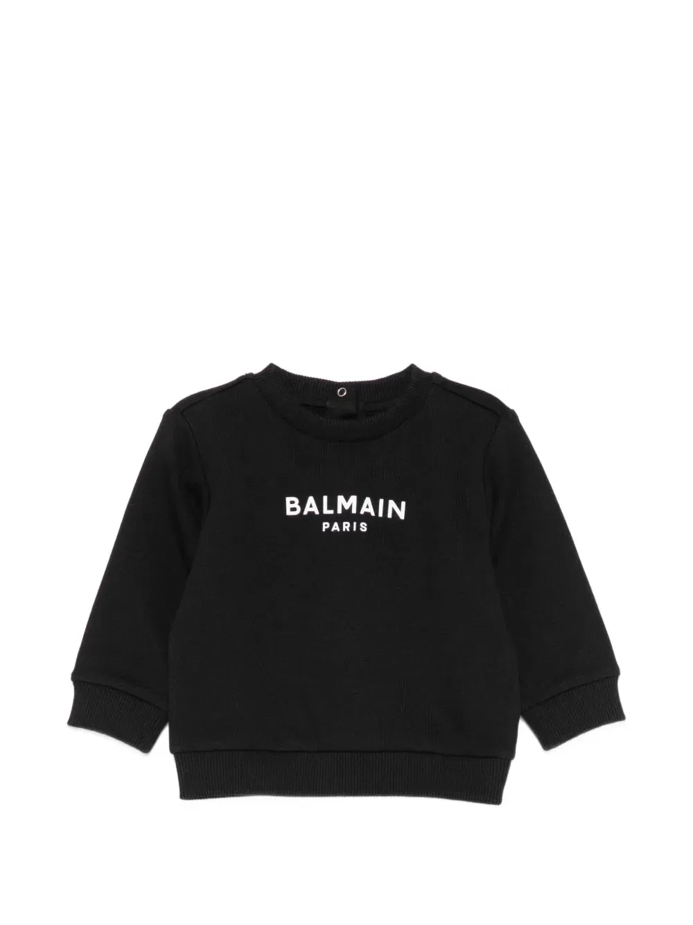 Хлопковая толстовка с логотипом Balmain Kids, черный