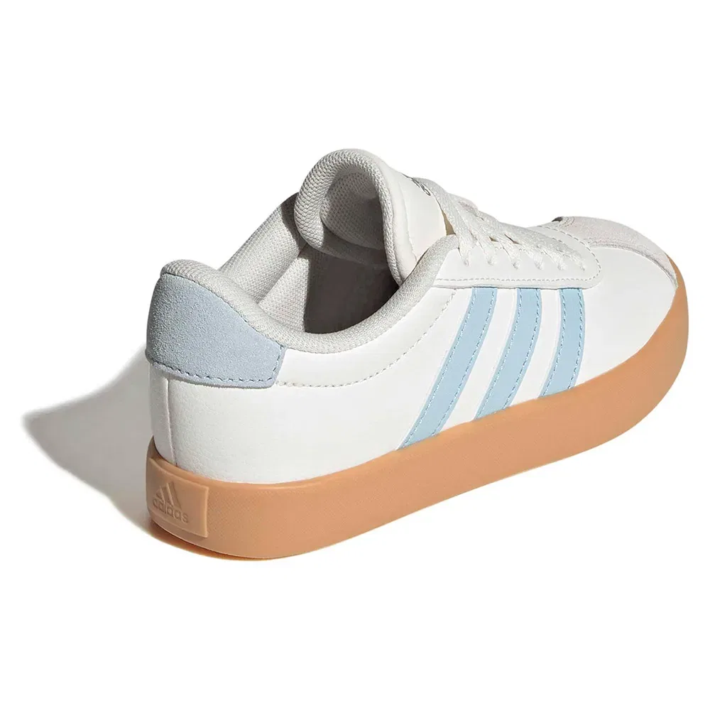 Детские кроссовки для девочек из замши VL Court 3.0 Adidas, White — фото 4