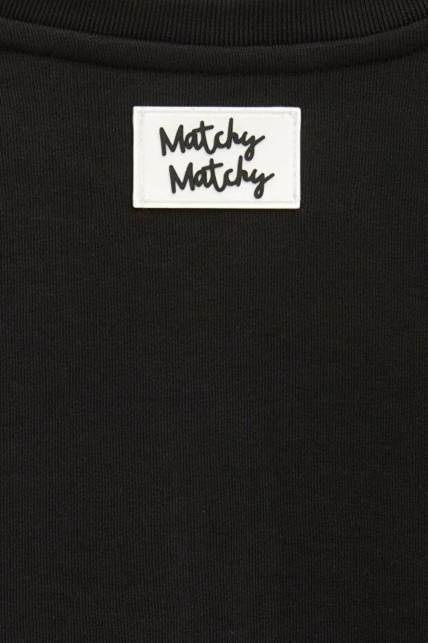 Детские свитшот для девочек с длинным рукавом Matchy Matchy, Black — фото 4