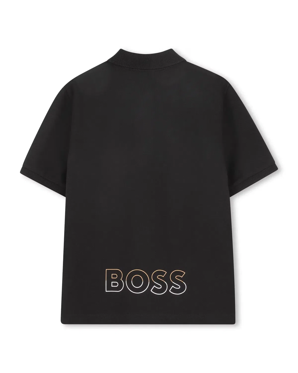 Детское поло для мальчиков хлопковое BOSS Kidswear, Negro — фото 3