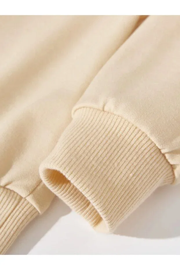 Детские свитшот для девочек с принтом Unicorn Oversize Novibe, Beige — фото 3