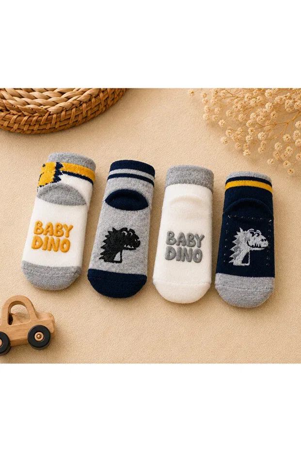 Детский набор носков для мальчиков с рисунком динозавров Olay Socks, Multicolor — фото 2