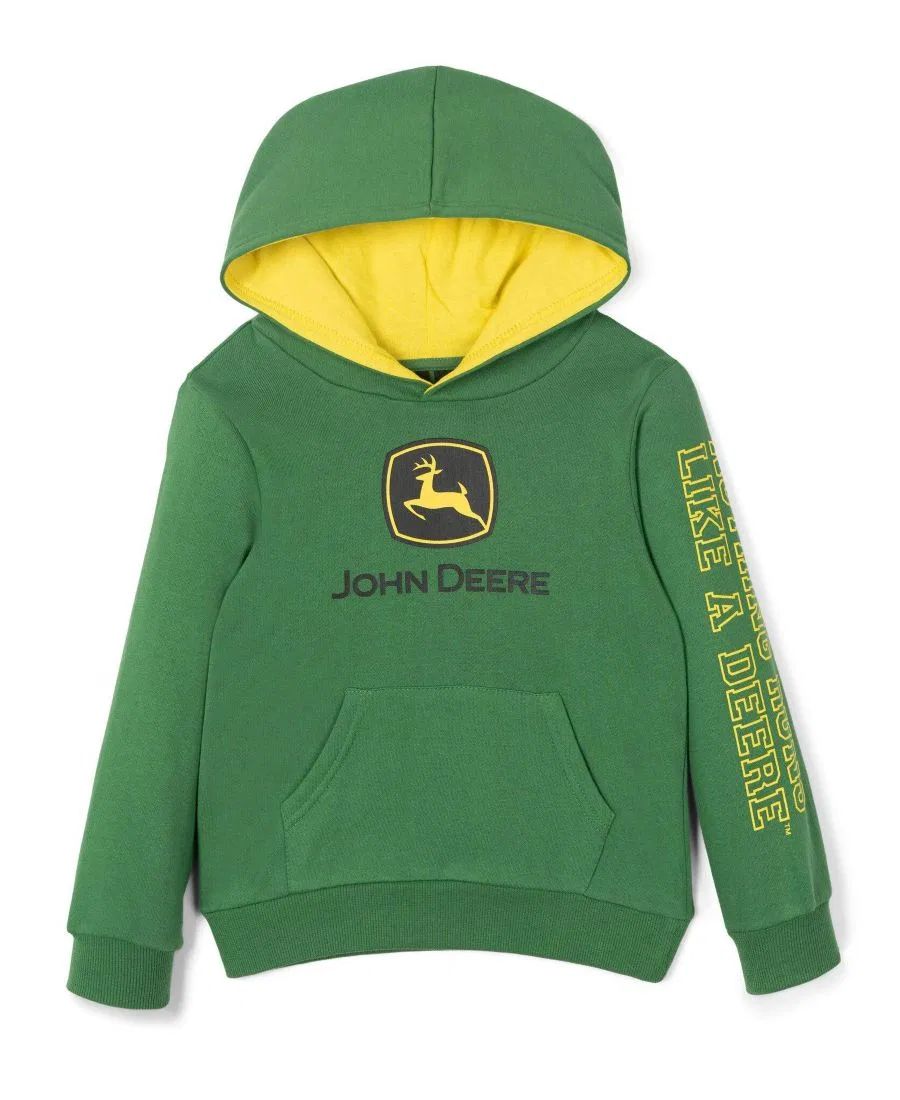 Детский флисовый худи с капюшоном John Deere, Kelly Green