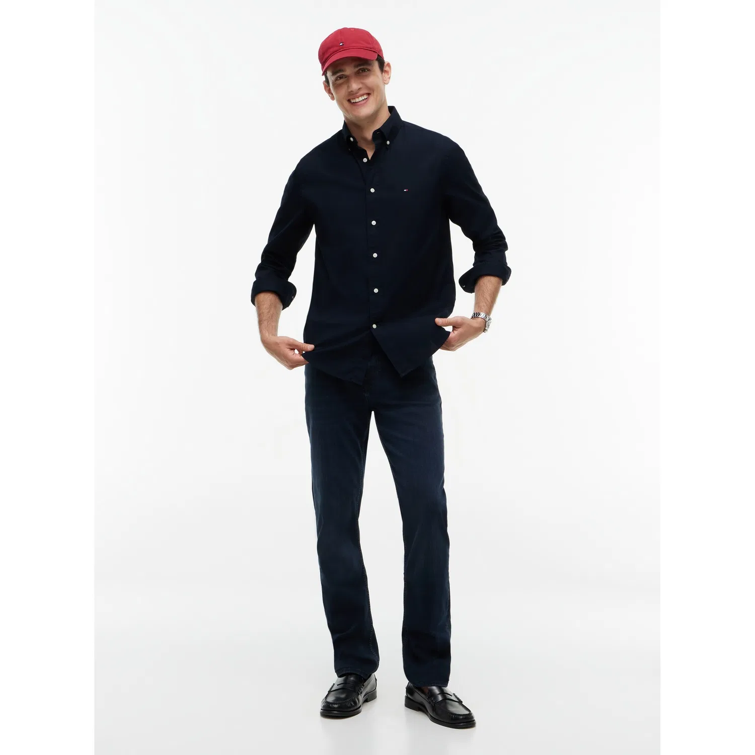 Мужская классическая рубашка с длинным рукавом Regular Fit Tommy Hilfiger, Desert Sky — фото 4