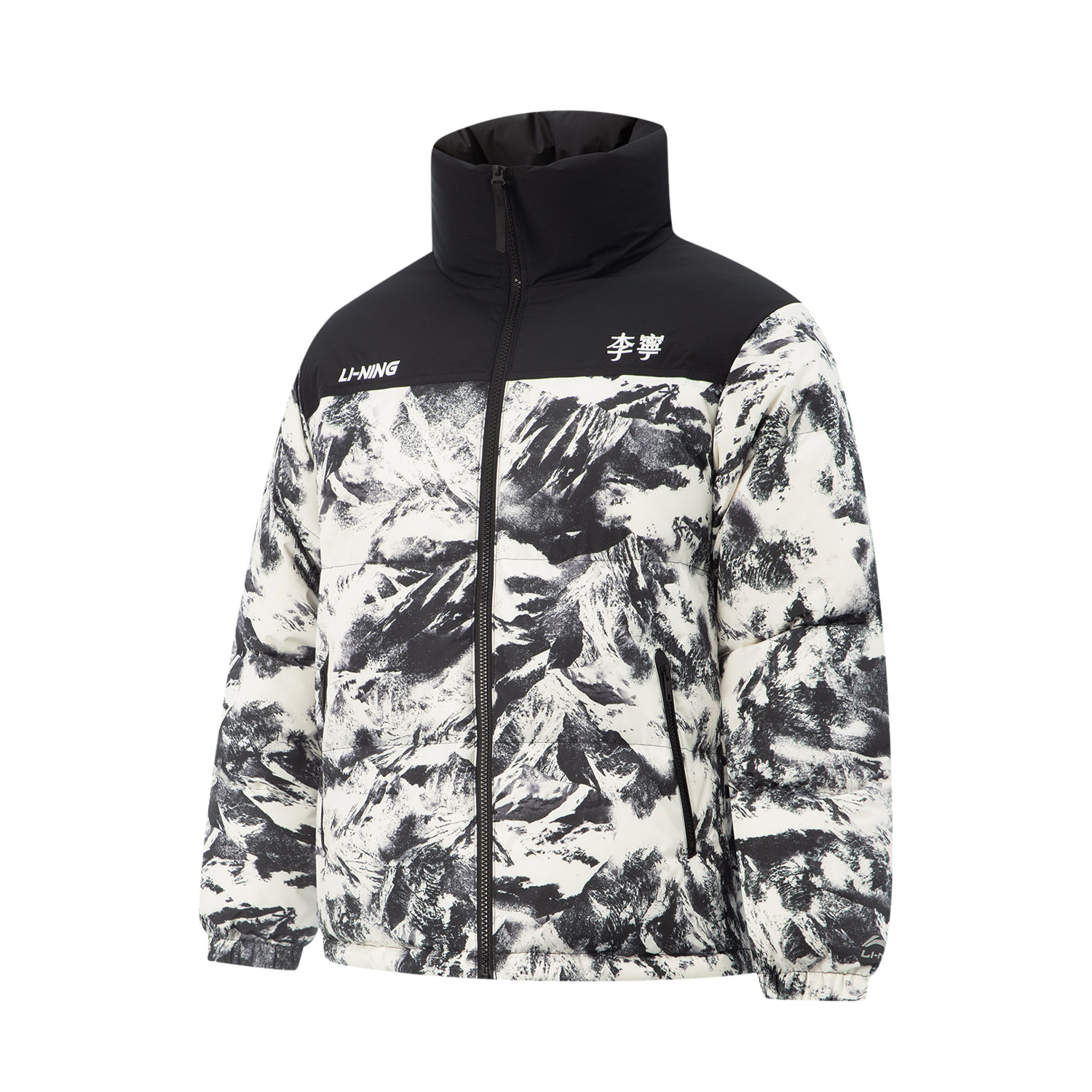 

LINING Пуховик унисекс серии "Фондю", Thunderstorm Gray with Snow Mountain Full Print/Black