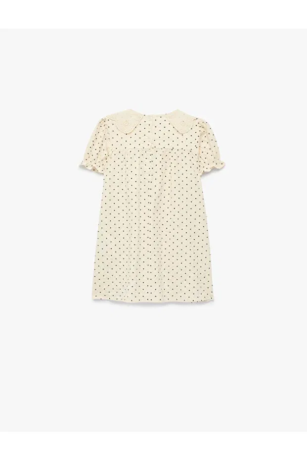 Детское платье для девочек хлопковое Koton, Ecru Patterned — фото 2