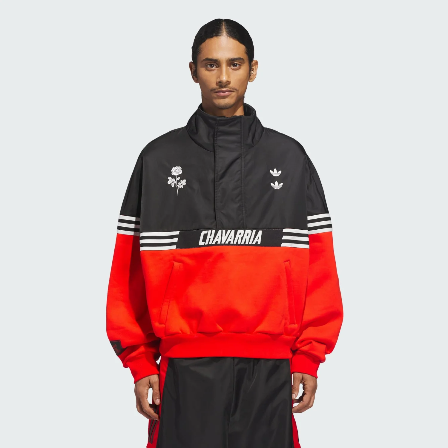 Свитшот Adidas Originals X Willy Chavarria Half Zip, черный/красный