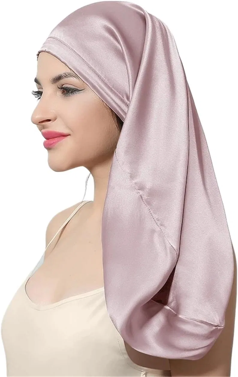Шелковая шапочка для сна YILWPV, Lotus Pink, 50 см