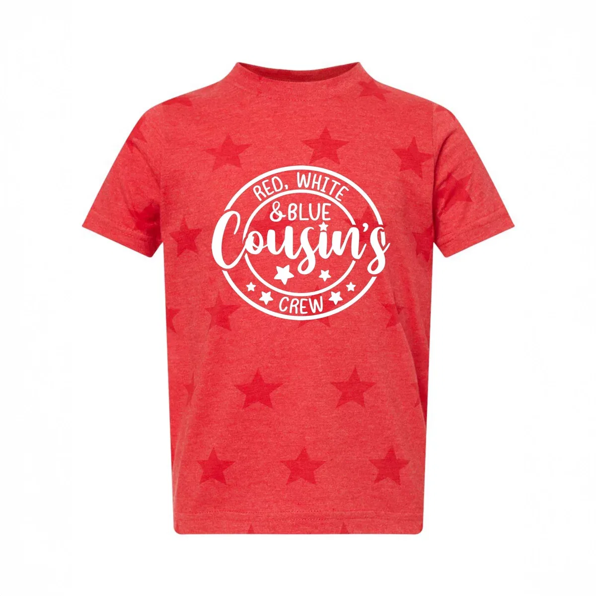 Детская футболка для девочек с принтом Red White And Blue Cousin's Crew The Juniper Shop, Red