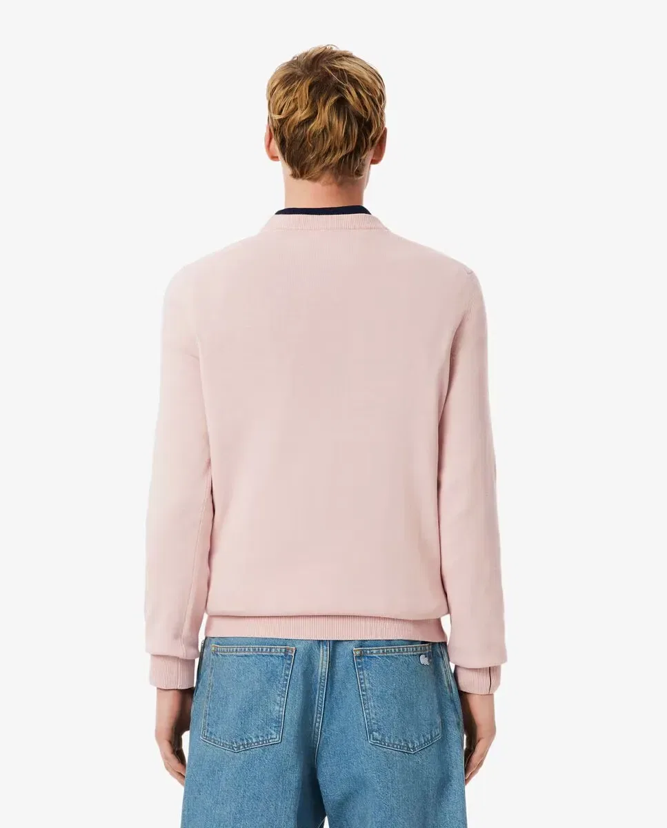 Мужской джемпер из хлопка с круглым вырезом Lacoste, Rosa Claro — фото 2