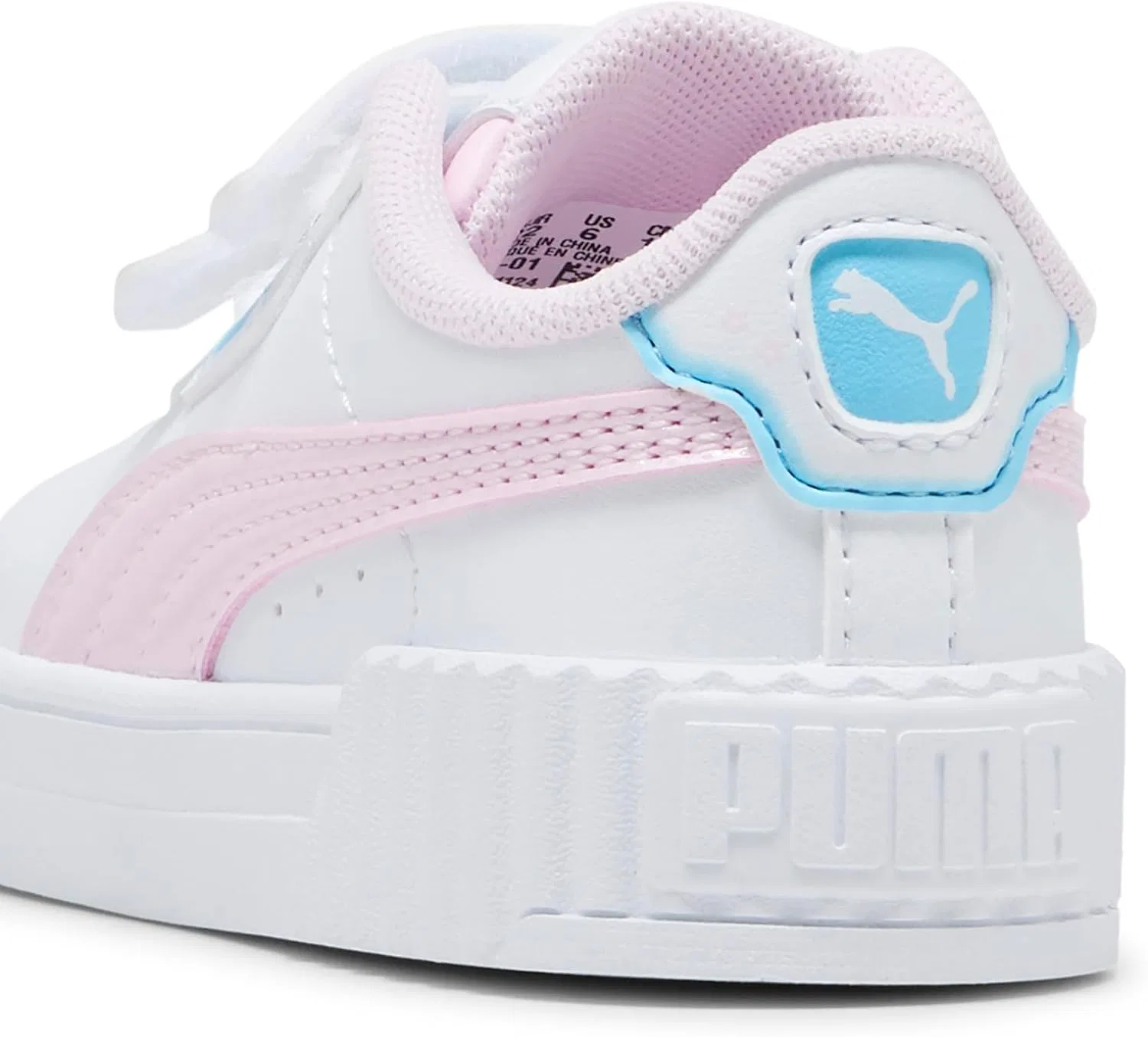 Детские кроссовки для девочек Carina 3.0 PUMA, Puma White-Pearl Pink — фото 3