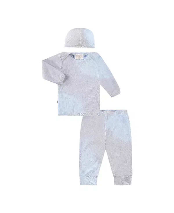 Детский комплект из футера с принтом в стиле тай-дай Rib Loungewear Set PaigeLauren, Stone Gray