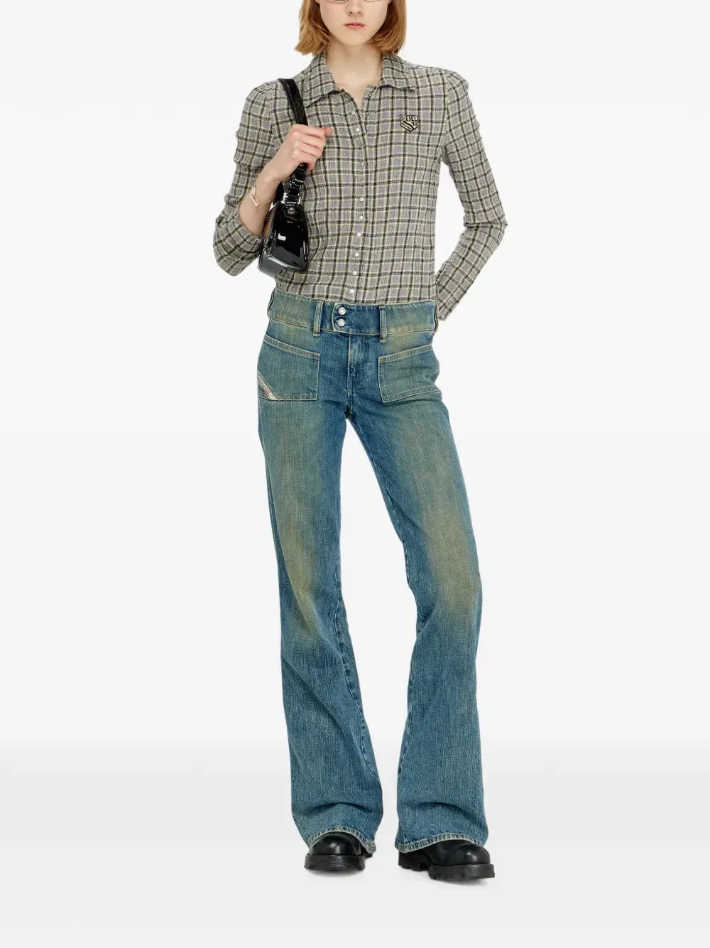Джинсы bootcut с заниженной талией Diesel, синий — фото 2