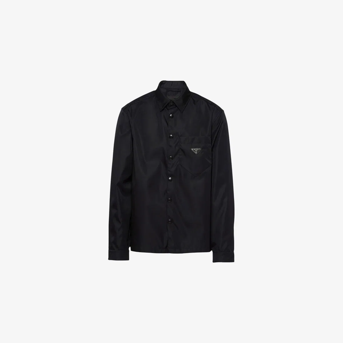 Тканая рубашка с логотипом Re-nylon Prada, черный