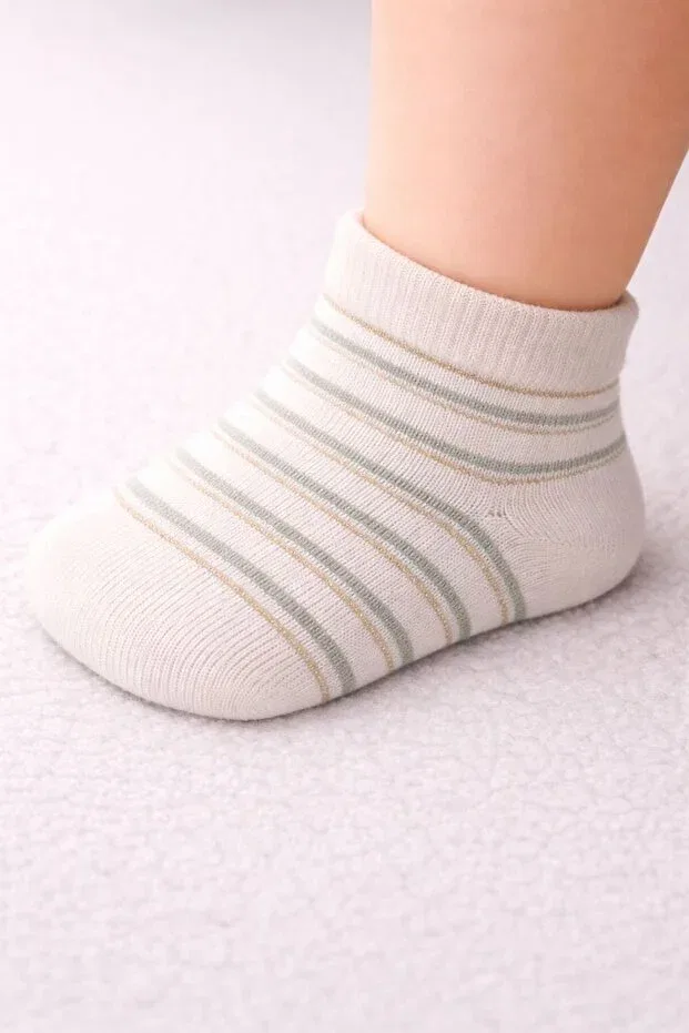 Детский комплект носков хлопковый 5-Piece baby cotton daily socks set - striped and plain patterned, soft & high quality Solde Socks, Multicolor — фото 4