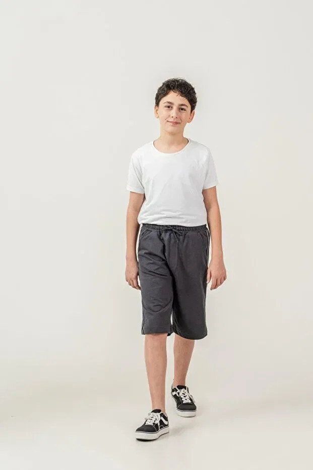 Детские шорты для мальчиков с боковыми полосками Mışıl Kids, Smoke Grey