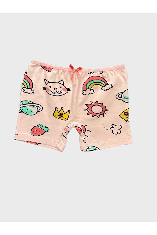Детский комплект нижнего белья для девочек хлопковый с принтом Strawberry And Cat Patterned Set Elmas Kids, Pink — фото 4