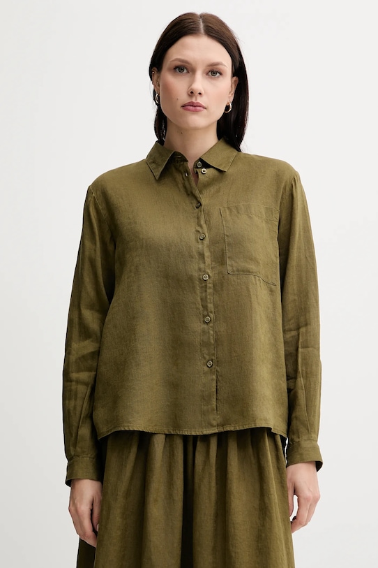 

Льняная рубашка Sisley, зеленый