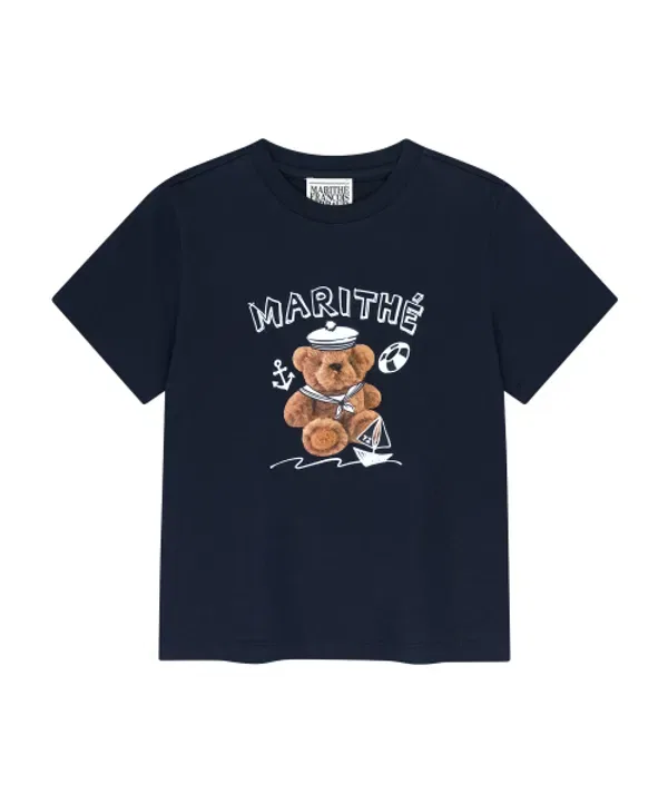 Футболка с принтом Kids marine bear regen, Marithé, темно-синий — фото 2