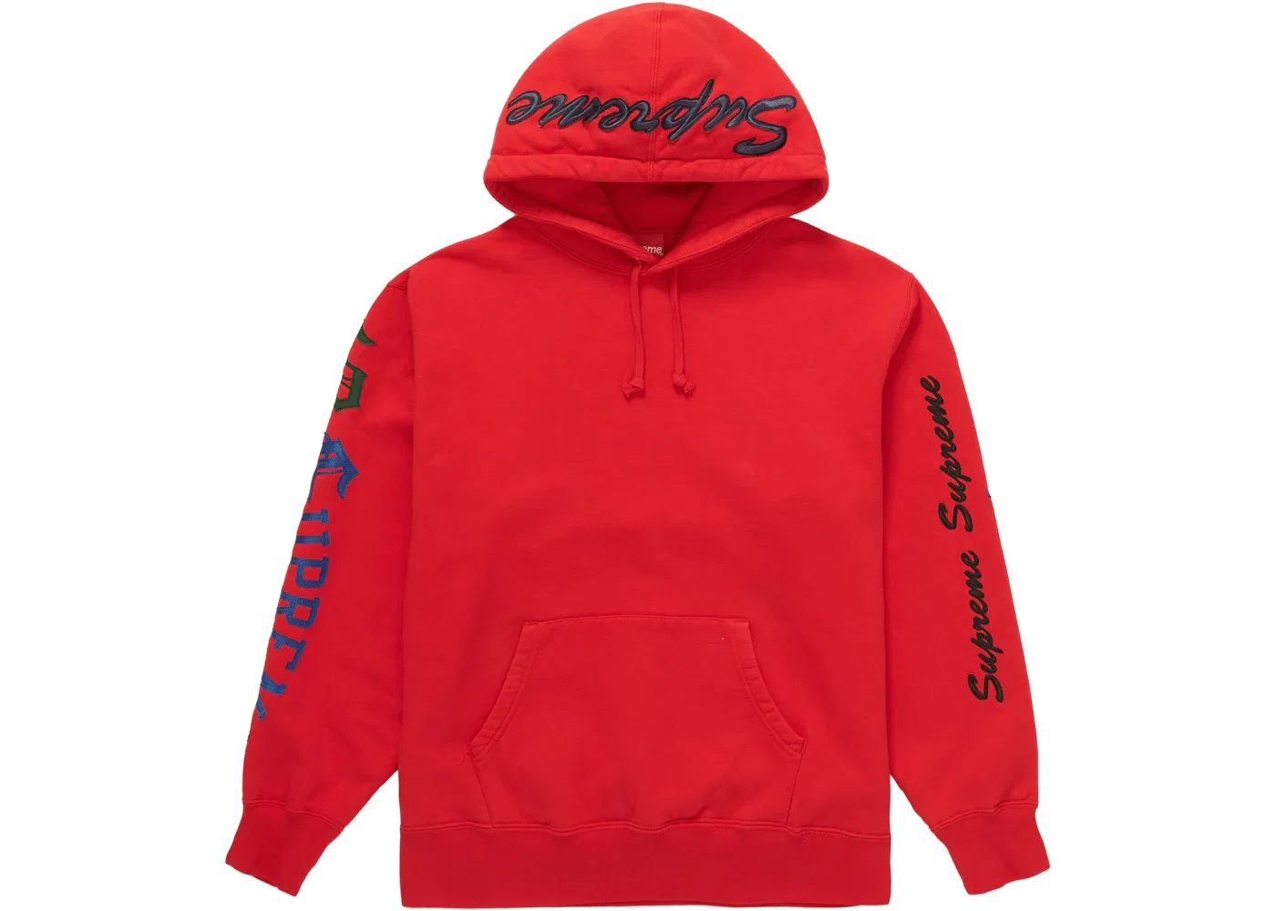 Мужская худи с принтом Multi Logo Supreme, Red — фото 2