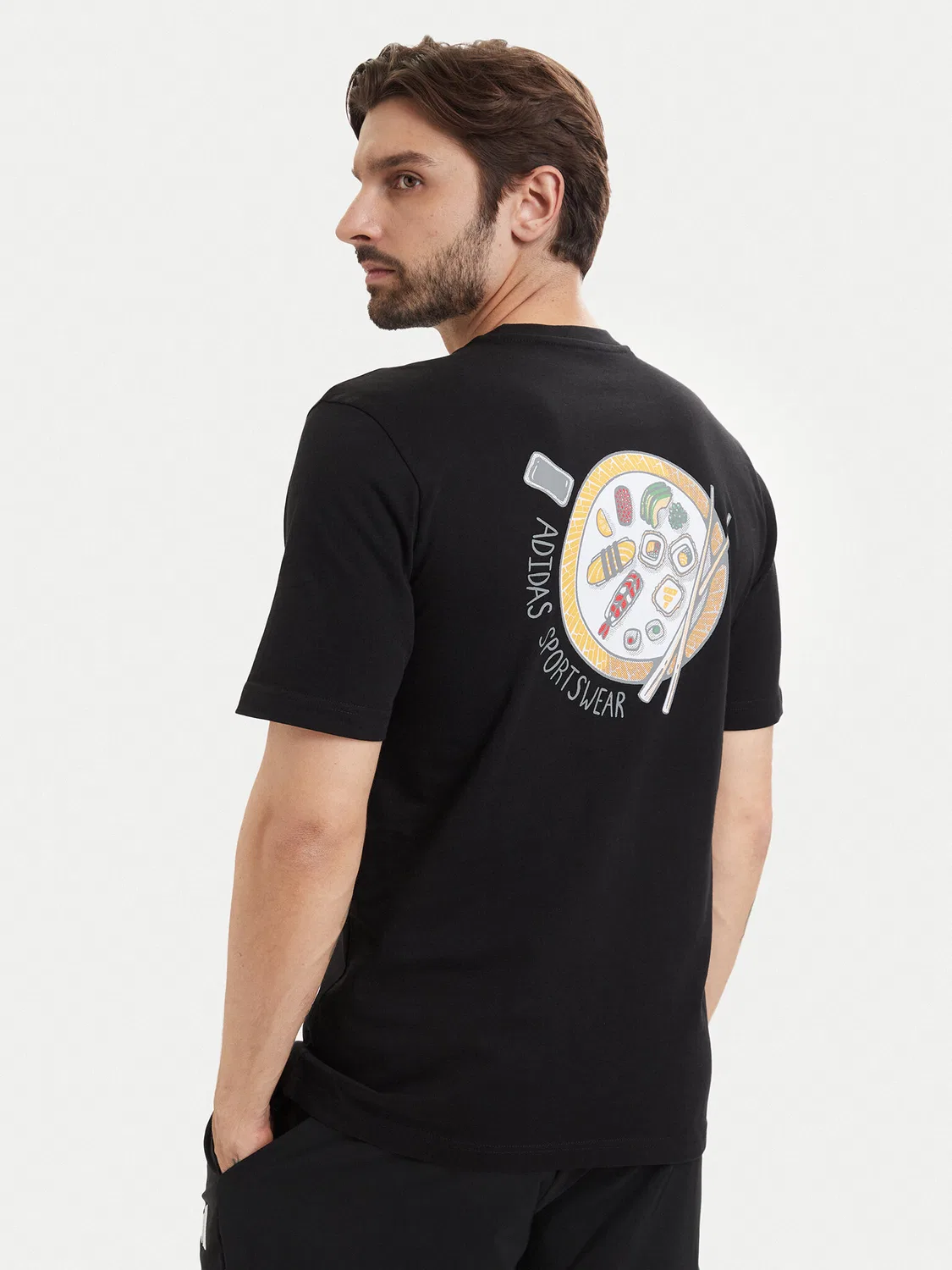 Мужская футболка стандартного кроя Sushi Graphic Adidas, черный