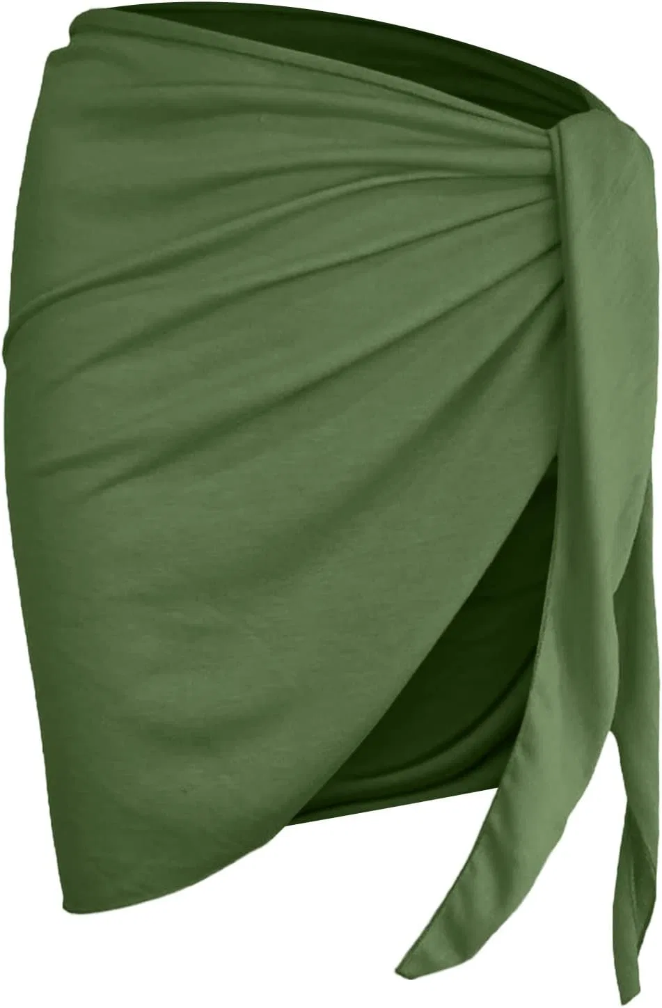 Женская пляжная накидка-юбка с бахромой, Army Green — фото 3