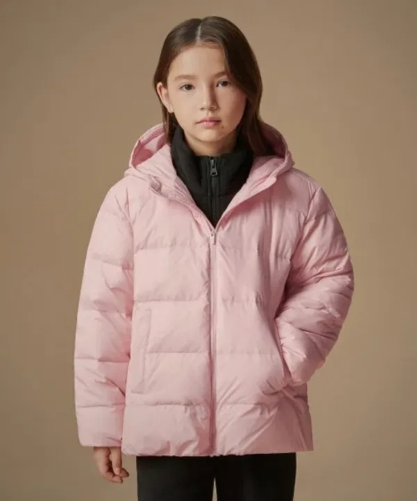 Пуховик легкий с капюшоном Musinsa Standard Kids, розовый