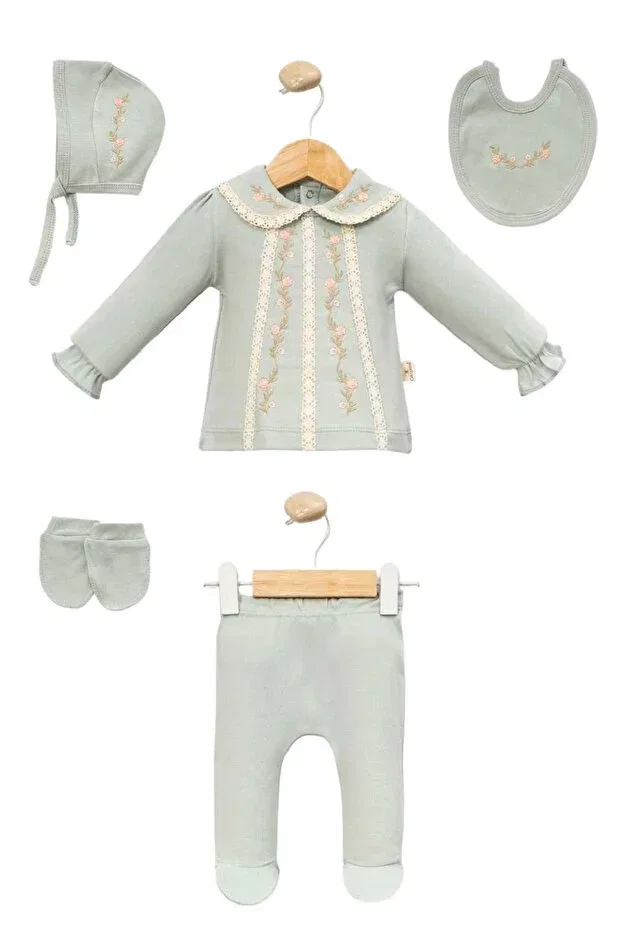 Детский комплект боди для девочек хлопковый Basics Cherub Baby, Green — фото 3