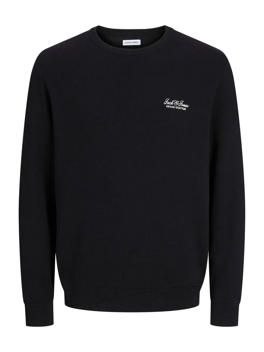 Детский свитер Jack & Jones Junior 'JJEARCHIVE' черного цвета