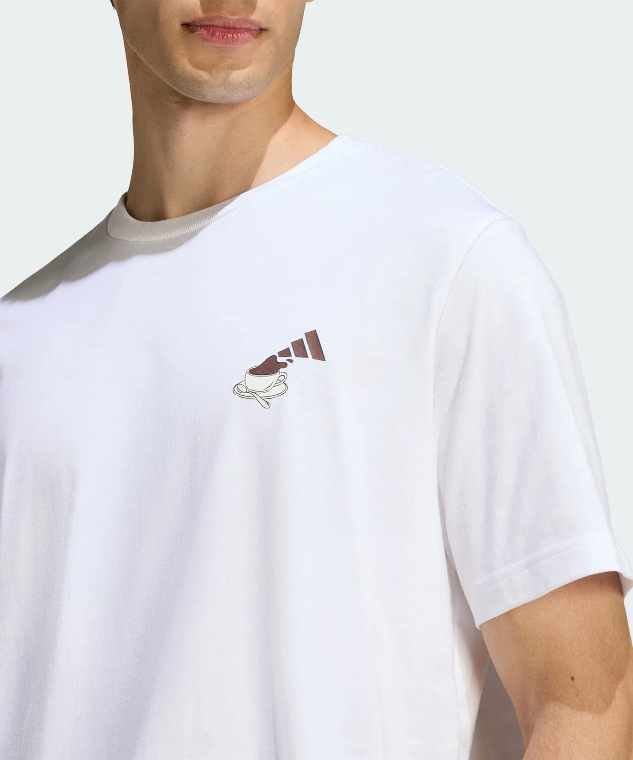 Мужская футболка с принтом Coffee Cafe Cheesecake Graphic T-Shirt Adidas, Белый — фото 4