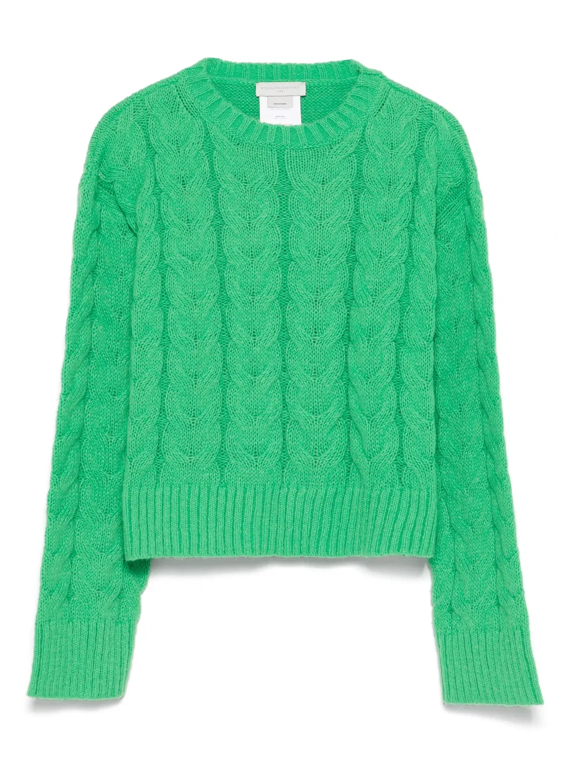 Свитер с кабельной вязкой Stella McCartney, зеленый