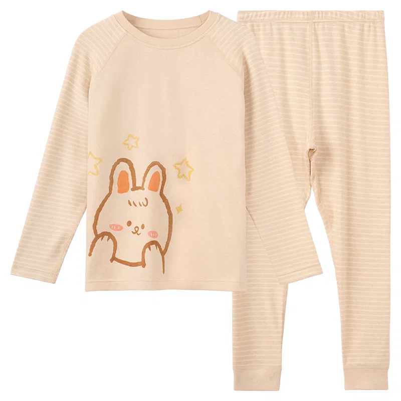 Детское комплект нижнего белья с длинным рукавом Red Bean, Multicolor Stripes