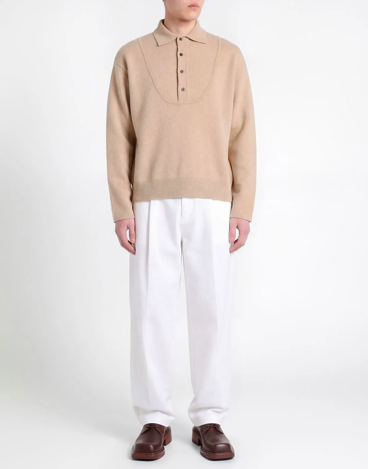 Мужской джемпер с вышивкой Jacquemus, бежевый — фото 2