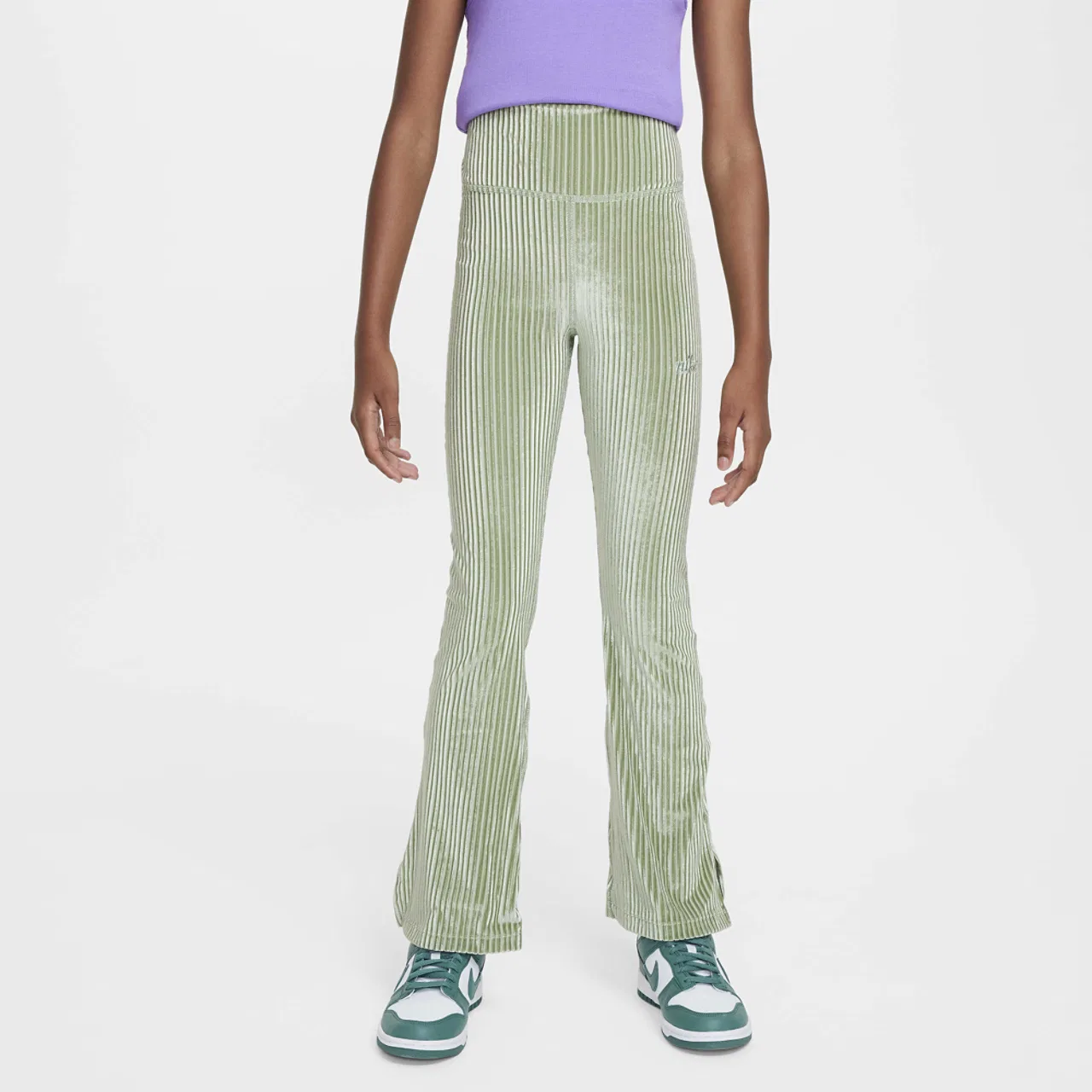 Леггинсы для девочек NSW Tight Flare Cozy Rib Nike, цвет Jade Horizon/Oil Green